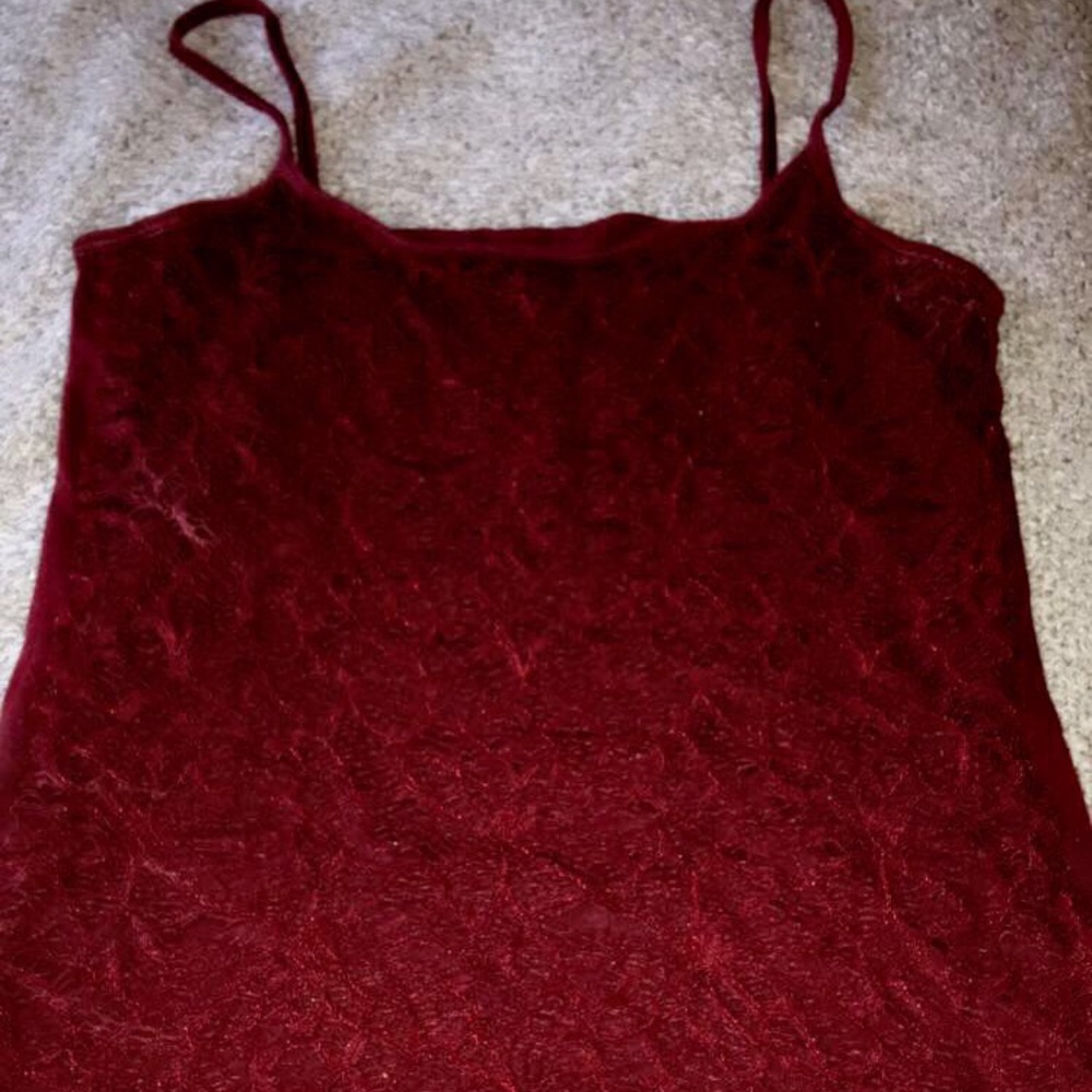 Burgundy spaghetti strap